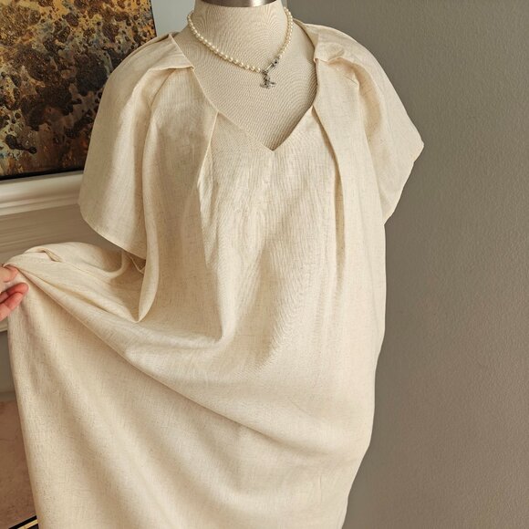 NWT Oversized Linen Blend Maxi Dress - Picture 7 of 8